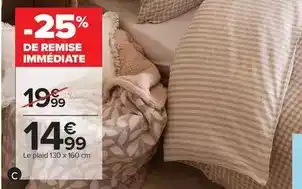 Carrefour Le plaid 130 x 160 cm offre