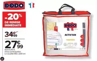 Carrefour Dodo - la couette offre