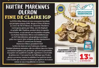 Super U Huitre marennes oleron fine de claire igp offre
