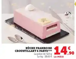 Super U Bûche framboise croustillant 6 parts offre