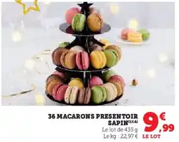 Super U 36 macarons presentoir sapin offre
