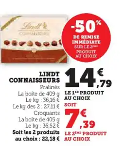 Super U LINDT Connaisseurs offre