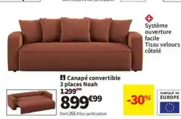 Conforama Canapé convertible 3 places Noah offre