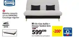 Conforama Clic-Clac Azélie + Housse Tambre Gris offre