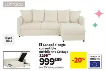 Conforama Canapé d'angle convertible méridienne Cottage offre