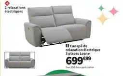 Conforama Canapé de relaxation électrique 3 places Loane offre