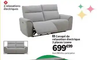 Conforama Canapé de relaxation électrique 3 places Loane offre