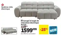 Conforama Canapé d'angle de relaxation électrique Nuage offre