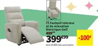 Conforama Fauteuil releveur et de relaxation électrique Golf offre