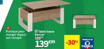Conforama Table basse Denver offre