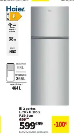 Conforama HAIER 2 portes offre