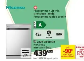 Conforama HISENSE Lave-vaisselle offre