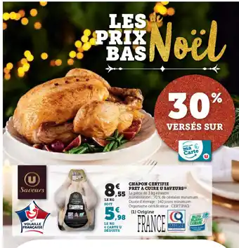 Hyper U Chapon certifie pret a cuire u saveurs offre