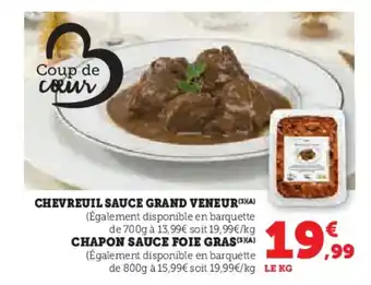 Hyper U Chevreuil sauce grand veneur offre