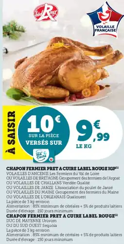 Hyper U Chapon fermier pret a cuire label rouge igp offre
