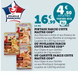 Hyper U MAITRE COQ Pintade farcie cuite offre