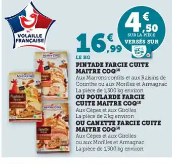 Hyper U MAITRE COQ Pintade farcie cuite offre