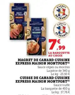 Hyper U MAISON MONTFORT Magret de canard cuisine express offre