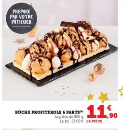 Hyper U Bûche profiterole 6 parts offre