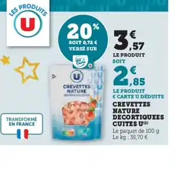 Hyper U Crevettes nature decortiquees cuites u offre