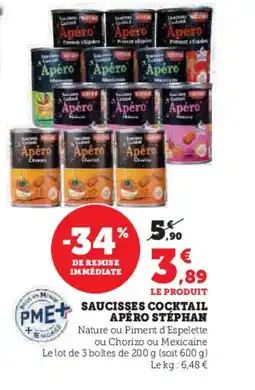 Hyper U STÉPHAN Saucisses cocktail apéro offre