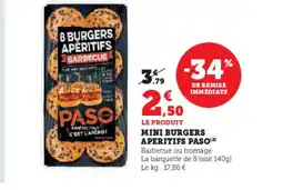 Hyper U PASO Mini burgers aperitifs offre