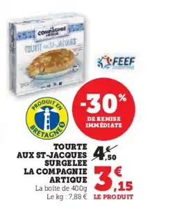 Hyper U LA COMPAGNIE ARTIQUE Tourte aux st-jacques surgelee offre