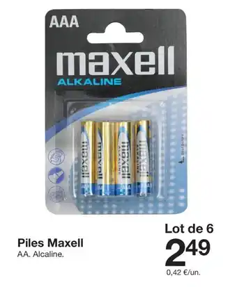 Zeeman MAXELL Piles offre