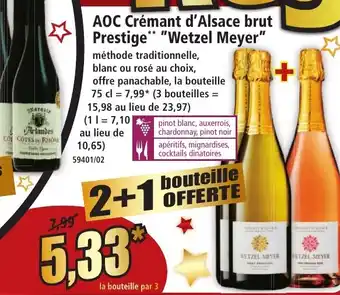 Norma AOC Crémant d'Alsace brut Prestige Wetzel Meyer offre