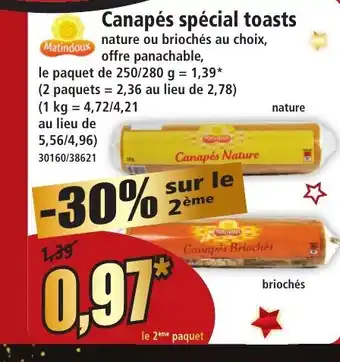 Norma MATINDOUX Canapés spécial toasts offre