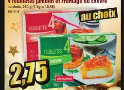 Norma 4 feuilletés jambon et fromage ou chèvre offre