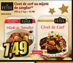Norma FEYEL Civet de cerf ou mijoté de sanglier offre