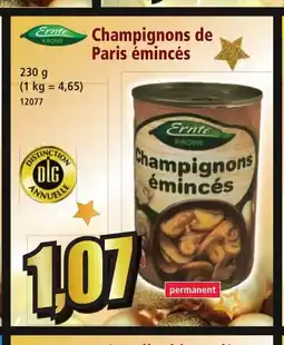 Norma ERNTE Champignons de Paris émincés offre