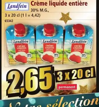 Norma LANDFEIN Crème liquide entière offre