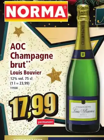 Norma LOUIS BOUVIER AOC Champagne brut offre