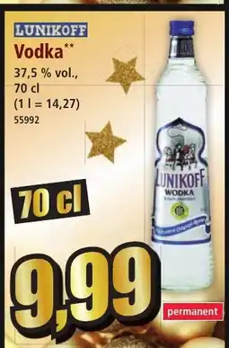 Norma LUNIKOFF Vodka offre