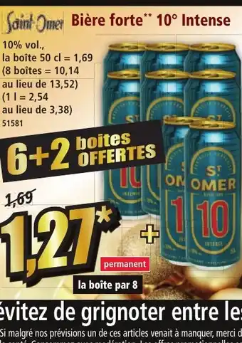 Norma SAINT OMER Bière forte" 10° Intense offre