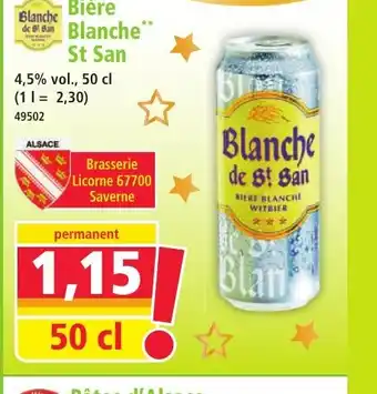 Norma Bière Blanche St San offre