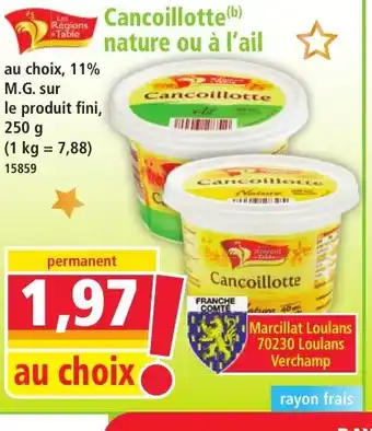 Cancoillotte nature ou à l'ail