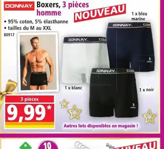 Norma DONNAY Boxers, 3 pièces homme offre