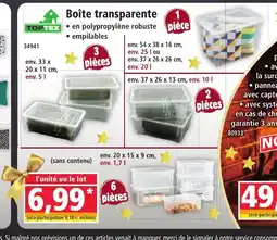 Norma TOPTEX Boîte transparente offre