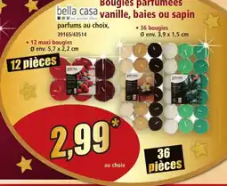 Norma BELLA CASA Bougies parfumées vanille, baies ou sapin offre
