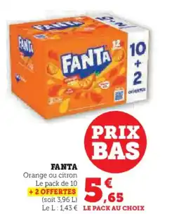 Super U FANTA Orange ou citron offre