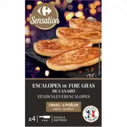 Carrefour Carrefour sensation escalopes de foie gras de canard surgelées offre