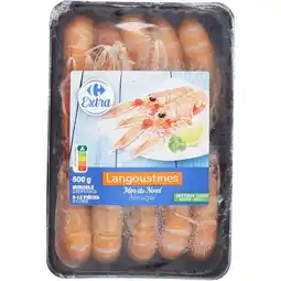 Carrefour Carrefour extra langoustines entières crues surgelées offre