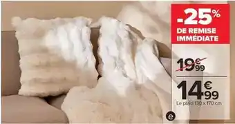 Carrefour Le plaid 130 x 170 cm offre