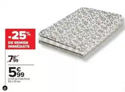 Carrefour Le lot de 3 torchons offre