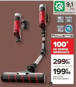 Carrefour Rowenta - aspirateur balai vaspirateur rb372e offre