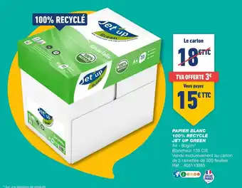 Bureau Vallée Papier blanc 100% recyclé jet up green offre