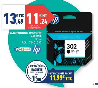 Bureau Vallée Hp cartouche d’encre 302 offre